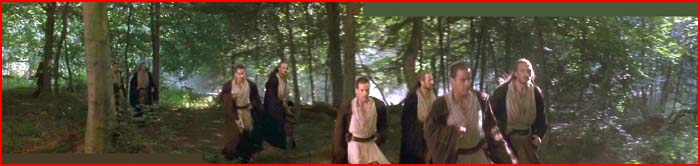 The Jedi and Jar Jar jog away